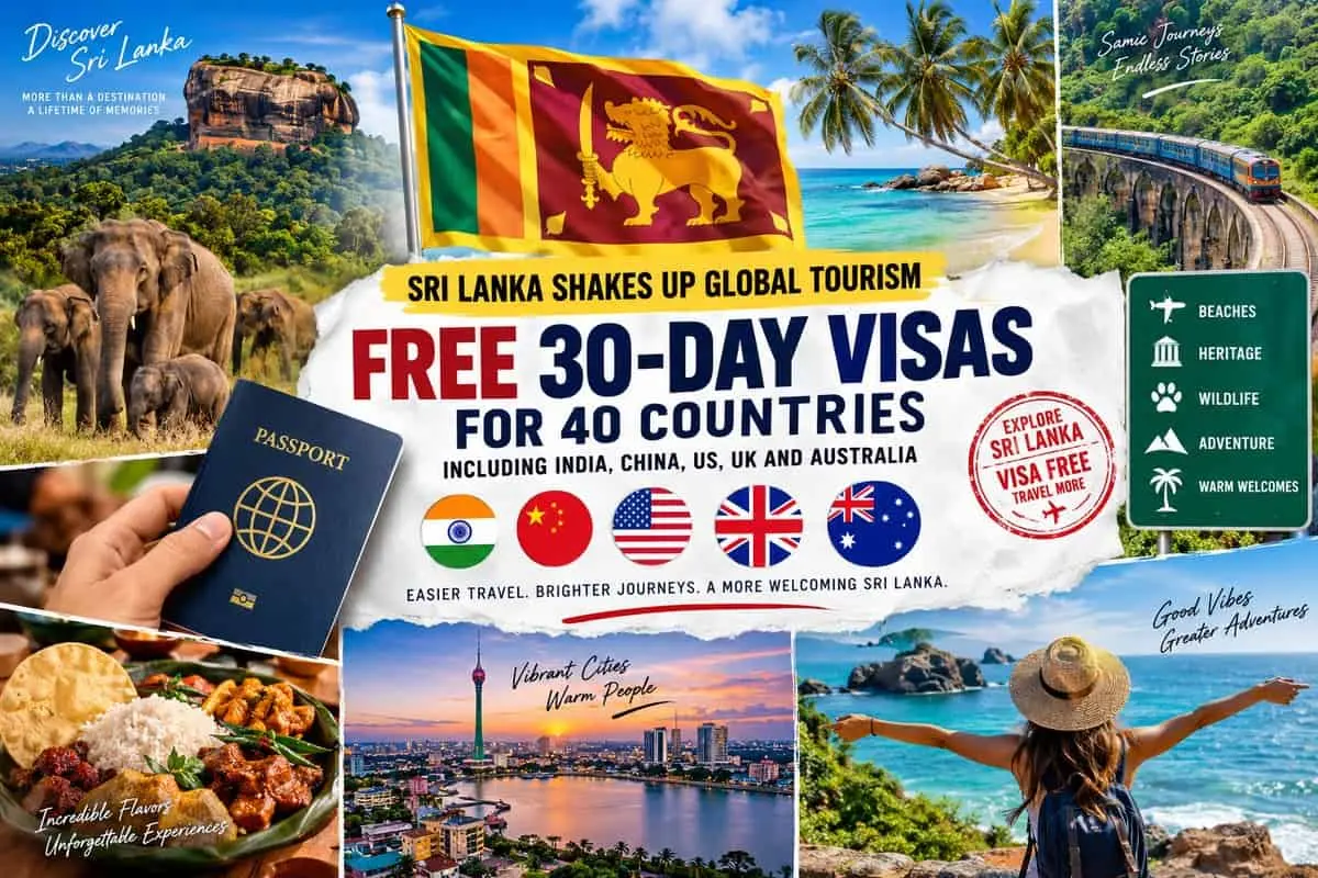 Sri Lanka oferă vize gratuite de 30 de zile pentru 40 de țări, inclusiv India, China și SUA
