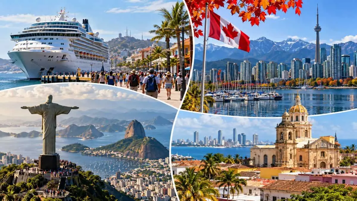 Mexicul se alătură Canada și alții în creșterea majoră a turismului, în timp ce traficul aerian, creșterea croazierilor